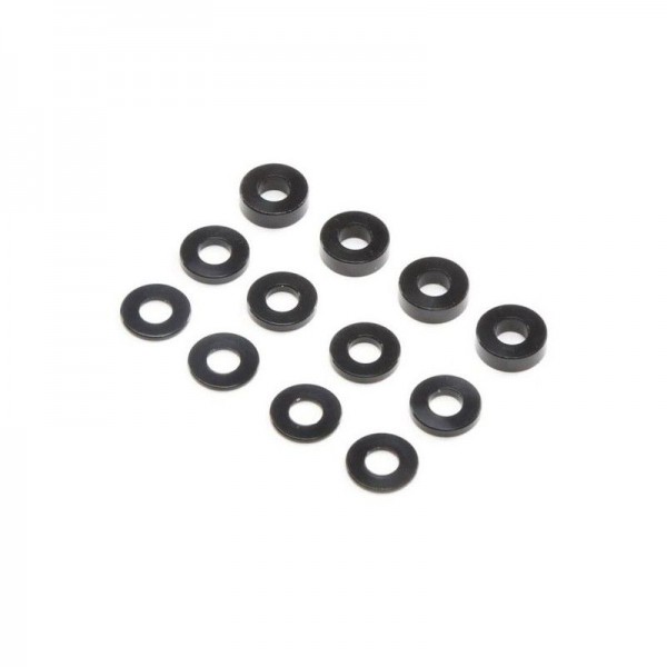 Team Losi Racing M3 x 6.5mm Aluminum Washer Set, Black (4ea)