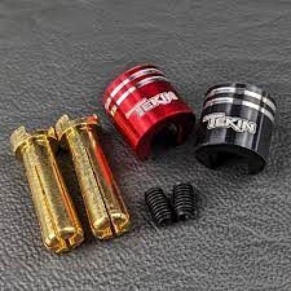 Tekin Aluminum XL Heatsink Bullet Plugs w/5mm Bullets (Black/Red)