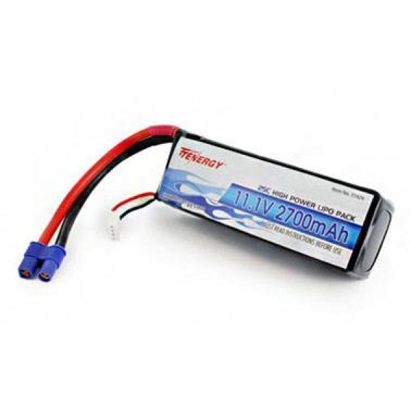 Tenergy LiPo Battery 2700mAh 25C 11.1V (3S) with EC3 Connector