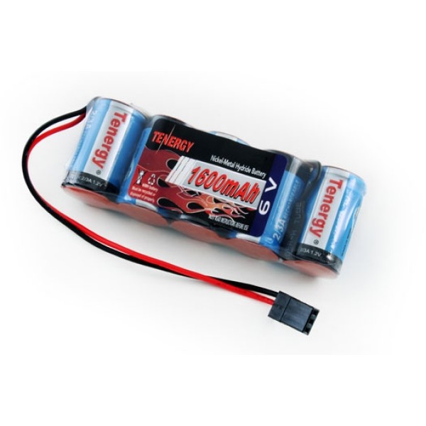 Tenergy NiMh 6V 1600mAh Side by Side Battery Pack with Hitec Connector
