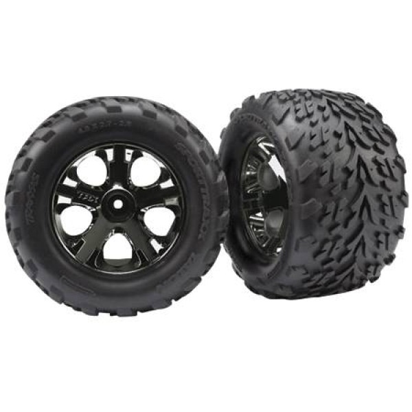 Traxxas All-Star Black Chrome Wheels Talon Tires