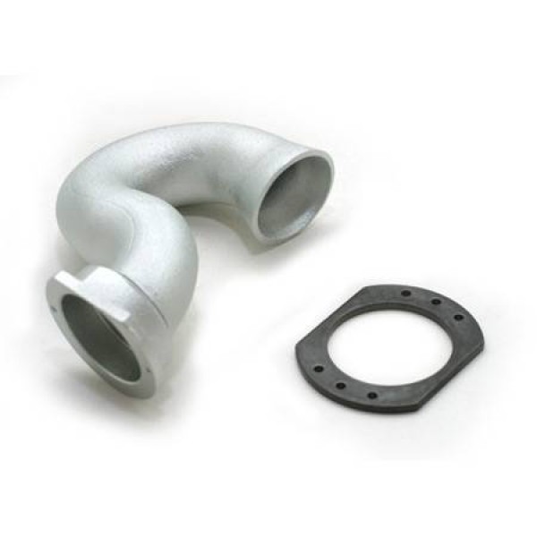 Traxxas TRX 3.3 Header Exhaust Tube Aluminum Silver Anodized Spring Mount