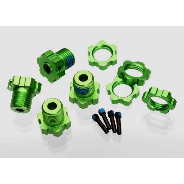 Traxxas Wheel Hubs Splined 17mm Green Anodized (4)