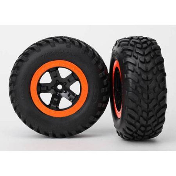 Traxxas assembled & glued black SCT off-road racing tires with foam inserts (2)