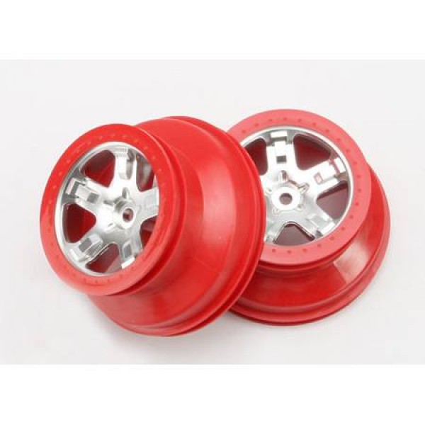 Traxxas Wheels SCT Satin Chrome Dual Profile Rear (2)