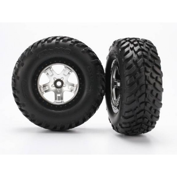 Traxxas Tire Wheel Assembled Black Beadlock Front (2)