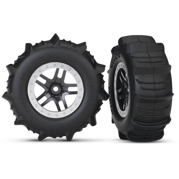 Traxxas TSM rated assembled & glued SCT Paddle tires & wheels (2)