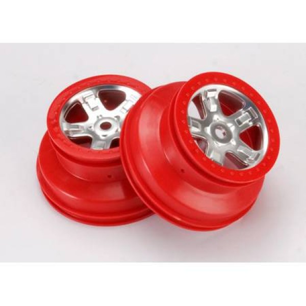 Traxxas Slayer Red Beadlock/Satin Chrm Whl (2)