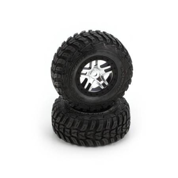 Traxxas Tire/Wheel Assembly Glued Red Bdlck Front / Rear (2)