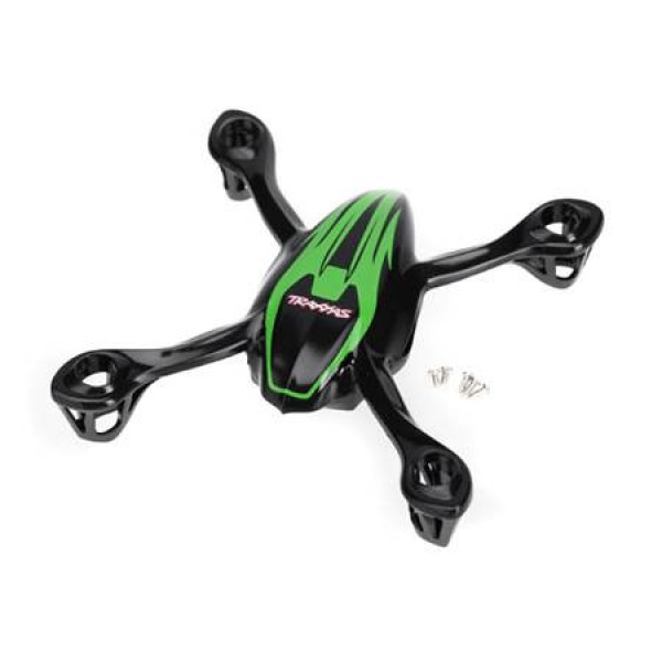 Traxxas QR-1 Canopy Upper/Lower Green/Mounting Screws (5)