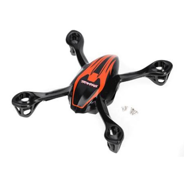 Traxxas QR-1 Canopy Upper/Lower Orange/Mounting Screws (5)
