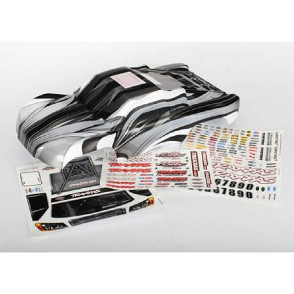 Traxxas Slash 4x4 ProGraphix 1/10 Short Course Truck Body trimmed & printed silver