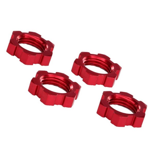 Traxxas X-Maxx Wheel Nuts Splined 17mm Serrated Red-Anodized