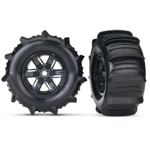Traxxas Paddle Tires & X-Maxx Wheels, Assembled, Glued (Left & Right) (2)
