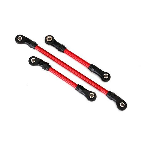Traxxas Steering link 5x117mm (1) draglink 5x60mm (1) panhard link 5x63mm (red powder coated steel)