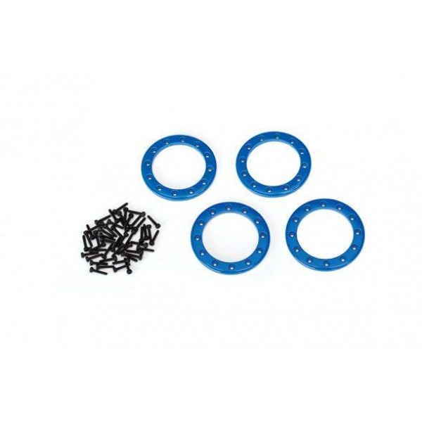 Traxxas Blue Beadlock Rings (1.9") (aluminum) (4) with Screws