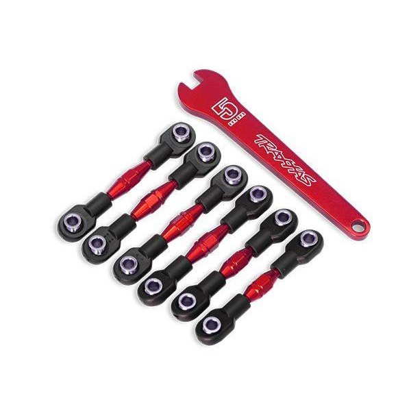 Turnbuckles, aluminum, camber links, 32mm (front), red (2)