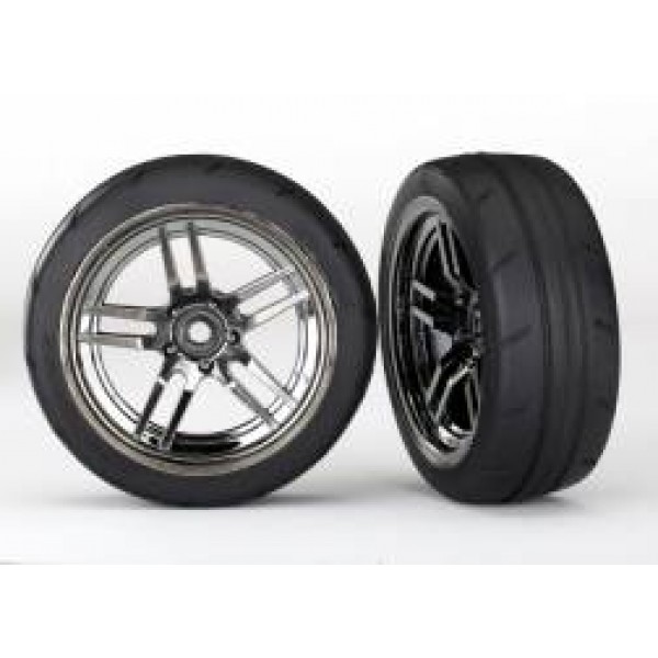 Tires and wheels, assembled, black chrome 1.9" (front) (2)