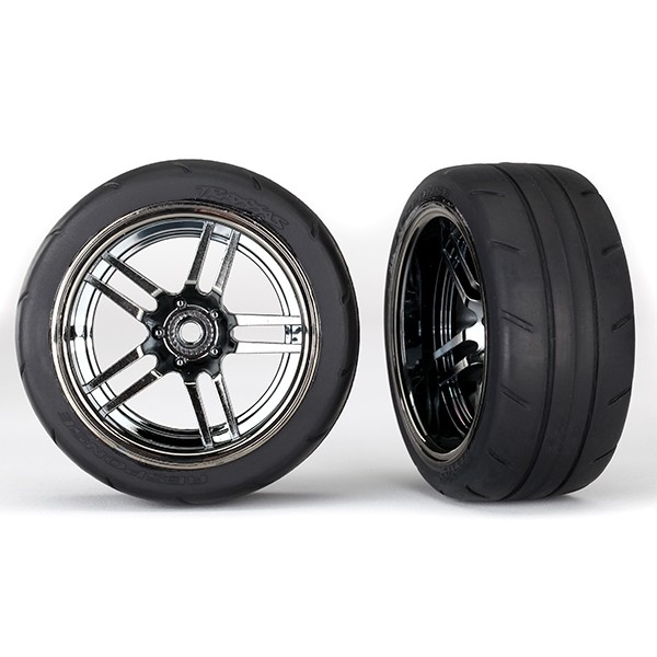 Traxxas Assembled Response Extra-Wide Rear Tires and Wheels, 1.9" Black (2)