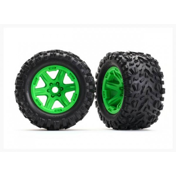 Traxxas Tires & Wheels pre-assembled Talon Ext tires 3.8" 17mm hex green (2)