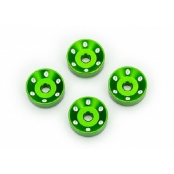 Traxxas Machined Aluminum Wheel Washers, Green (4)