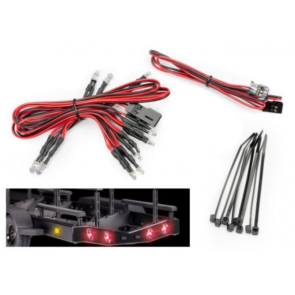 Traxxas Wire harness, LED lights/ zip ties (8) (fits #10350 boat trailer)