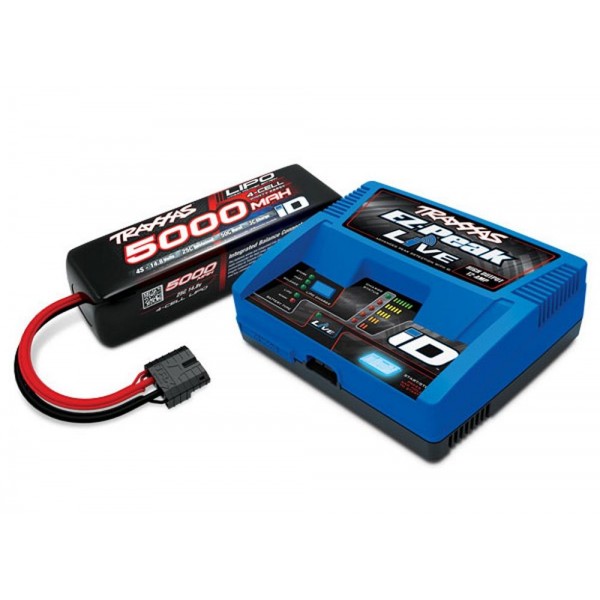 Traxxas 4Cell Battery 5000mAh Battery with EZPeak iD Charger Pack