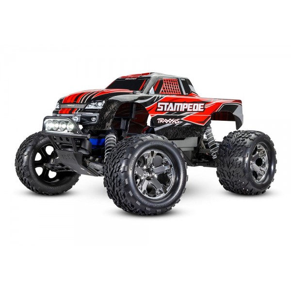Traxxas Stampede 1/10 2WD RTR Monster Truck with LED Lights, Red