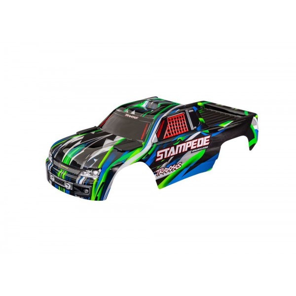 Traxxas BODY STAMPEDE GREEN CLIPLESS