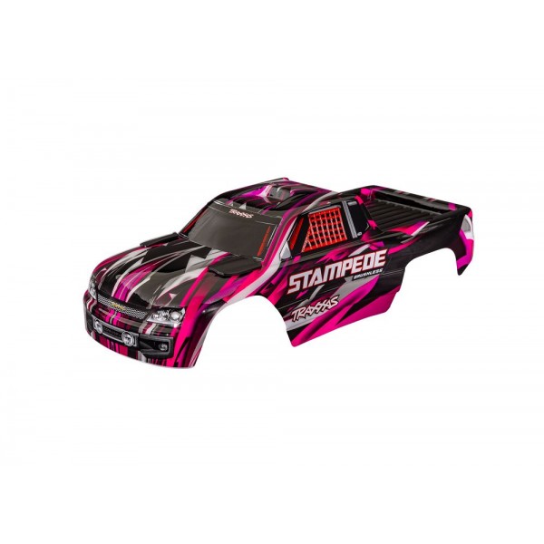 Traxxas BODY STAMPEDE PINK CLIPLESS