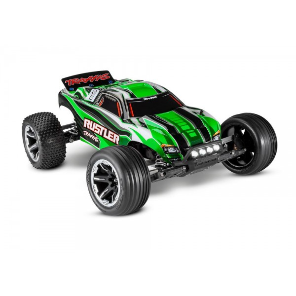Traxxas Rustler 1/10 2WD Waterproof Stadium Truck with LEDs, Greed