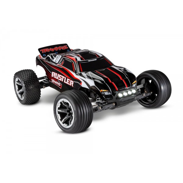 Traxxas Rustler 1/10 2WD Waterproof Stadium Truck with LEDs, Black