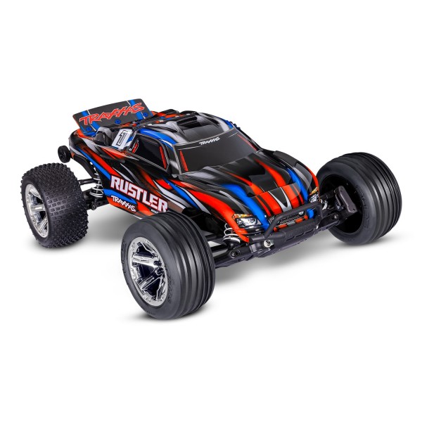 Traxxas Rustler 2WD BL-2s HD 1/10 Stadium Truck, Red