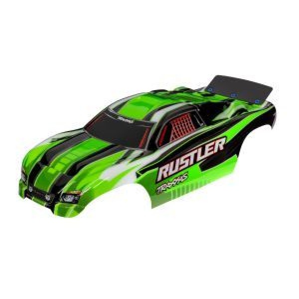 Traxxas Body, Rustler® (also fits Rustler® VXL), green (painted, decals applied, assembled with wing)