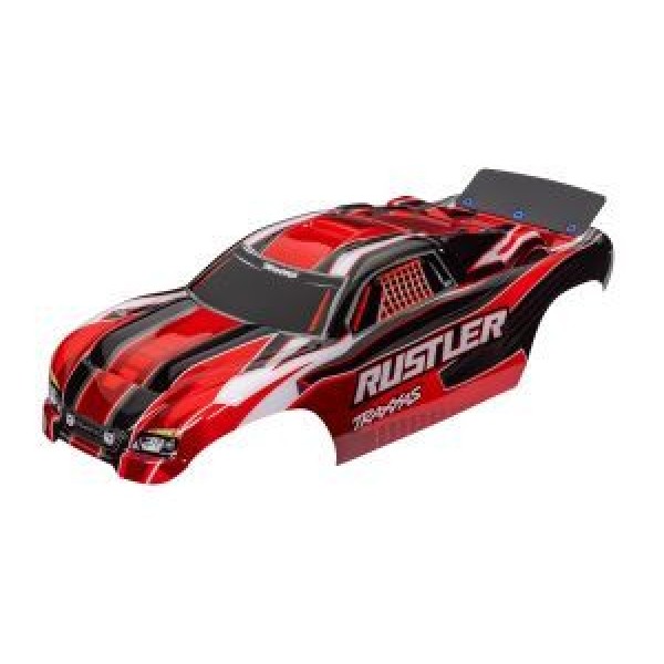 Traxxas Body, Rustler® (also fits Rustler® VXL), red (painted, decals applied, assembled with wing)