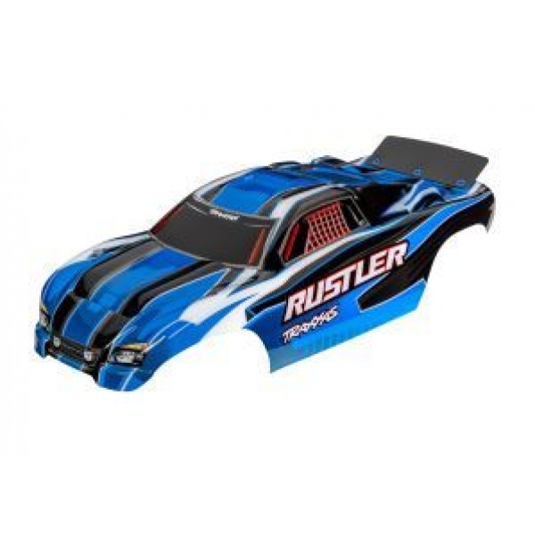 Traxxas Body, Rustler® (also fits Rustler® VXL), blue (painted, decals applied, assembled with wing)