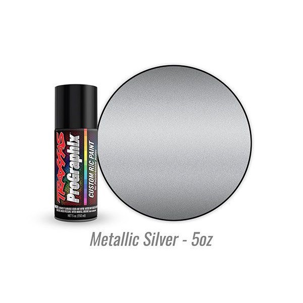 Traxxas Body paint, ProGraphix, metallic silver (5oz)