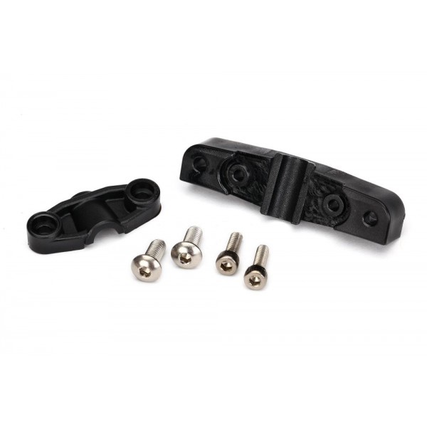 Traxxas Mount, stuffing tube (upper & lower)/ 4x10mm BCS (stainless) (2)/ 3x10mm CS (stainless) (2)