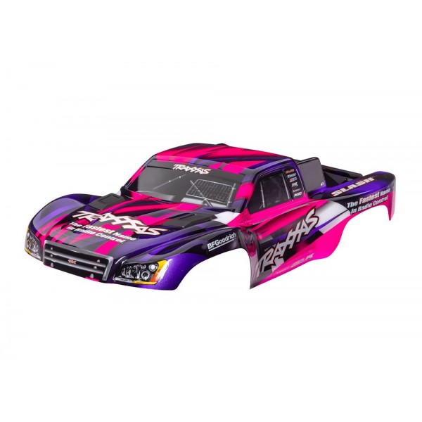 Traxxas BODY SLASH 2WD PINK/PRPL CLIPLESS