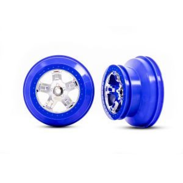 Traxxas WHEELS SCT CHRM BLU BDLK 2WD
