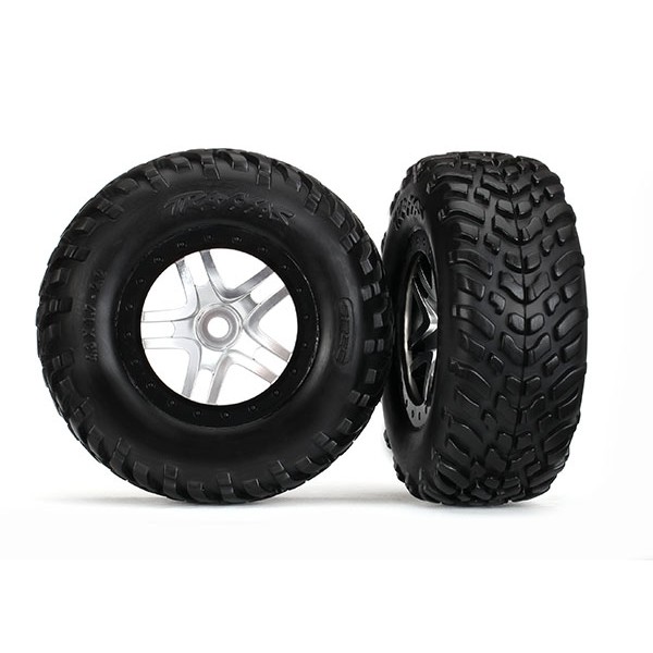 Traxxas Pre-Mounted S1 Compound SCT Tires with Split Spoke Wheels, 14mm hex (2)