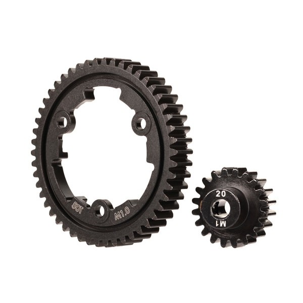 Traxxas 50T Wide-Faced Hardened Steel Spur Gear with 20T Pinion