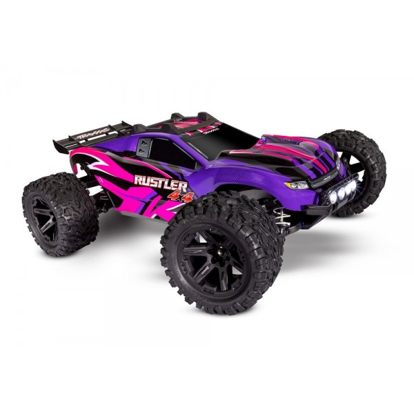 Traxxas Rustler 4X4 1/10 4WD Stadium Truck with LEDs, Pink