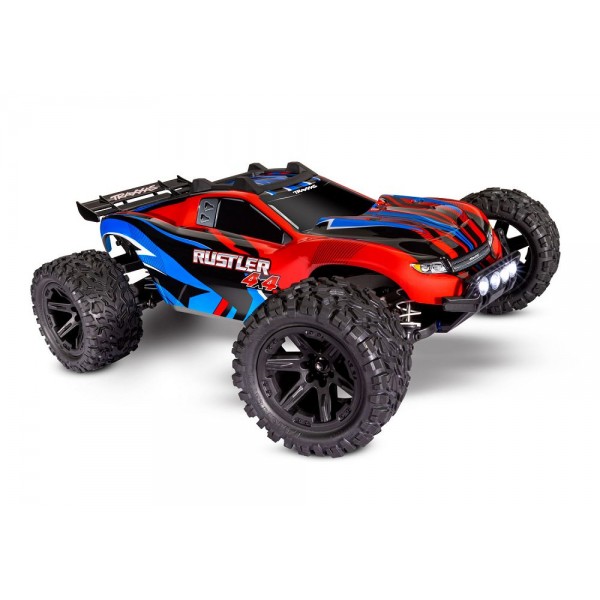 Traxxas Rustler 4X4 1/10 4WD Stadium Truck with LEDs, Red