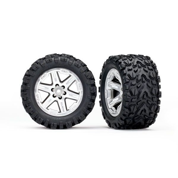 Traxxas Assembled 2.8" RXT Satin Chrome Wheels, Talon Extreme Tires, TSM Rated (2)