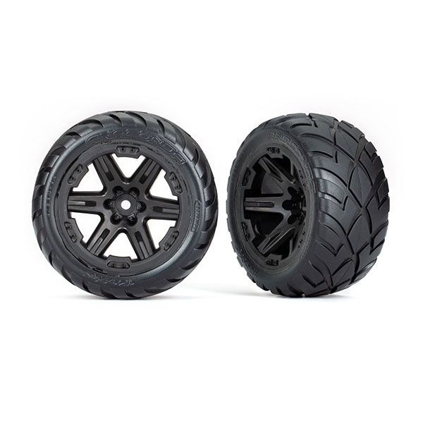 Traxxas Front/Rear 2.8" Anaconda Tires, RXT Black Wheels, Assembled, TSM Rated (2)