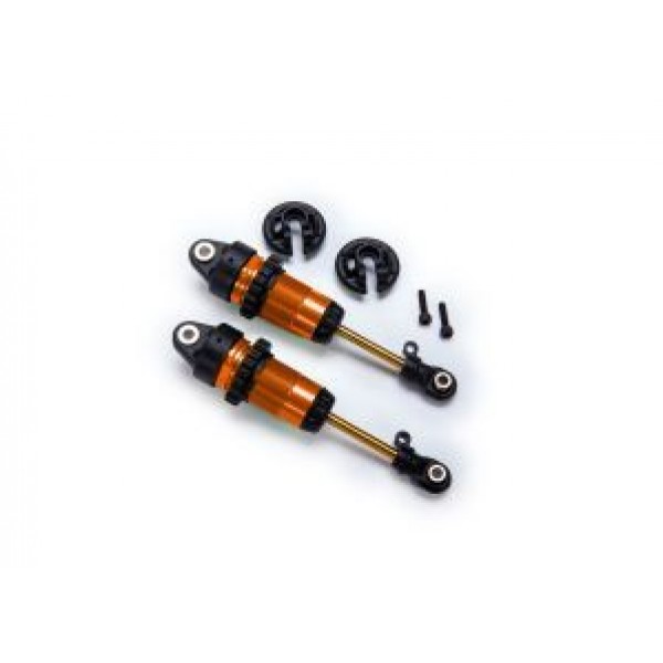 Traxxas Shocks, GTR long orange-anodized, PTFE-coated bodies with TiN shafts (fully assembled, without springs) (2)