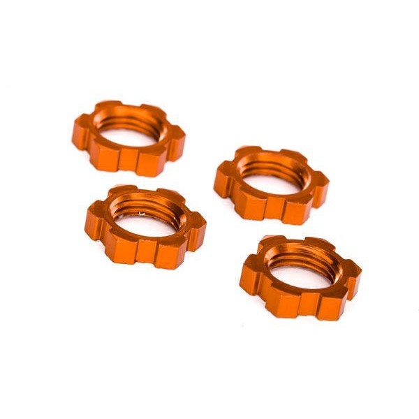 Traxxas Serrated Splined Wheel Nuts, 17mm, Orange-anodized (4)
