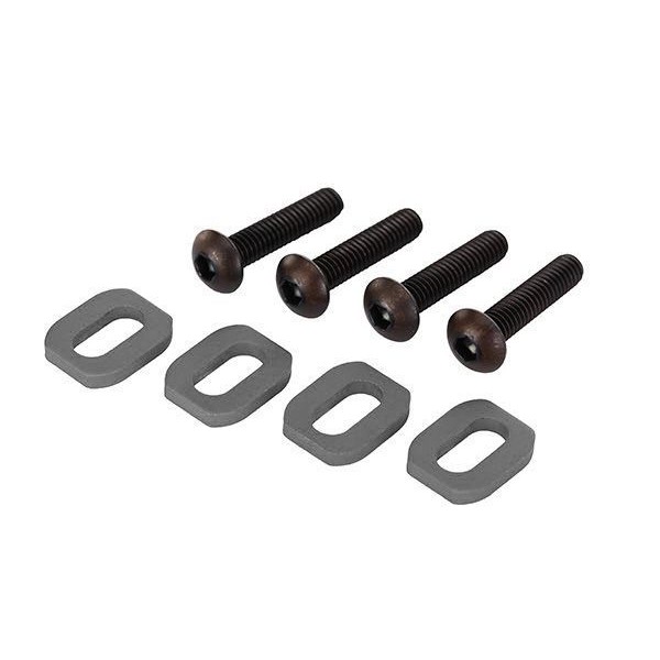 Traxxas Washers, motor mount, aluminum (gray-anodized) (4)/ 4x18mm BCS (4)