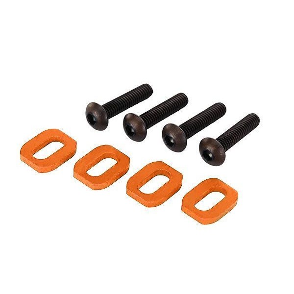 Traxxas Washers, motor mount, aluminum (orange-anodized) (4)/ 4x18mm BCS (4)